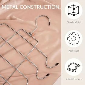 8-Layer Space-Saving Stainless Steel Underwear & Bras Organizer Hanger - Polished Metal Clothes Hanger with Anti-Slip Design