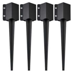 VEVOR Fence Post Anchor Ground Spike, 4 Pack 24 x 4 x 4 Inches Outer Diameter (Inner Diameter 3.5 x3.5 Inches)