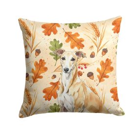 Fawn Greyhound Heirloom Fall Throw Pillow Decorative Indoor Outdoor Accent Cushion for Couch, Bed or Patio, 18Hx18W