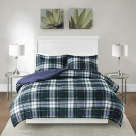 Scotchgard Down  All Season Comforter Set (Option: Navy-King)