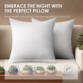 White Square Pillow Two Bubble Bags Suitable For Bed Cushions, Sofa Cushions, Garden Cushions, Cushion Core, Breathable, Hand Washable, OKO-100 C (Option: 45x45X15cm 8pcs)