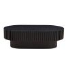 43.70 Inch Modern Handcraft Drum Coffee Table Oval Coffee Table for Living Room,Small Wooden Coffee Table with Sturdy Pedestal for Office
